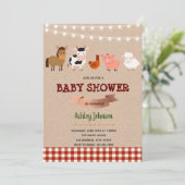 Boerderij baby shower-uitnodiging kaart (Staand voorkant)