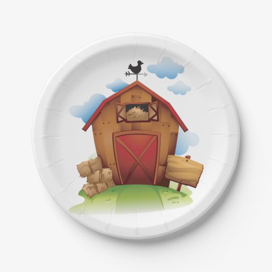 Boerderij Barn Papieren Bordje (Voorkant)
