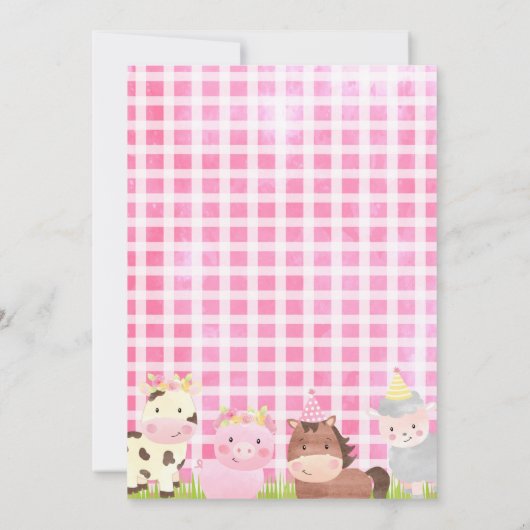 Boerderij Barnyard 1st Birthday Party Invitations Kaart (Achterkant)