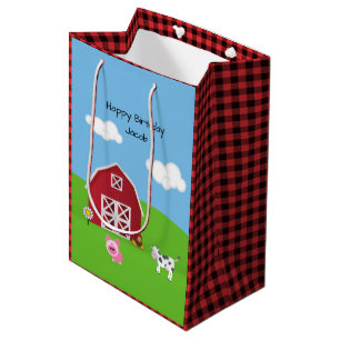 Boerderij Barnyard Animal Birthday Medium Gift Bag Cadeauzakje