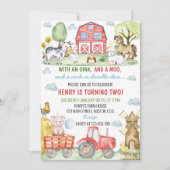 Boerderij Barnyard Animals Kids Verjaardagsuitnodi Kaart (Voorkant)