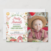 Boerderij Barnyard Animals Verjaardag Fotouitnodig Bedankkaart (Voorkant)