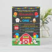 Boerderij Barnyard Animals Verjaardagsfeest school Kaart (Staand voorkant)