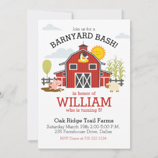 Boerderij Barnyard Birthday Party Invitation Aankondiging