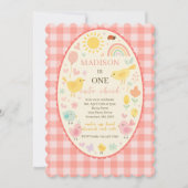 Boerderij Barnyard Chicken 1e verjaardagsfeestje Kaart (Voorkant)