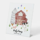 Boerderij Barnyard Farm Dieren Verjaardagsfeest Reclamebord Met Voetstuk (Voorkant)