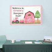 Boerderij / Barnyard Pink Birthday Banner (Beurs)