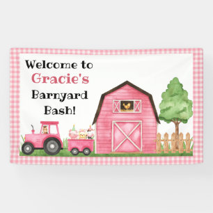 Boerderij / Barnyard Pink Birthday Banner