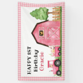 Boerderij / Barnyard Pink Birthday Banner (Verticaal)