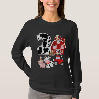 Boerderij Barnyard Theme Pig Koe Horse 2e verjaard T-shirt