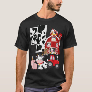 Boerderij Barnyard Theme Pig Koe Horse 4th Birthda T-shirt
