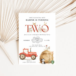 Boerderij Barnyard tweede verjaardag Kaart