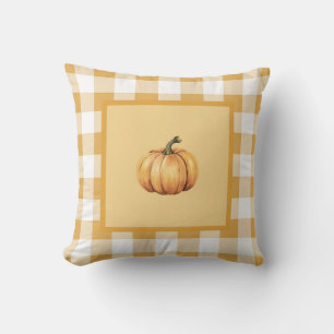 Boerderij Beige Geruite Pompoen Herfst Decoratie Kussen