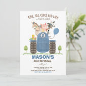 Boerderij Birthday Boy Old MacDonald Barnyard Part Kaart (Staand voorkant)