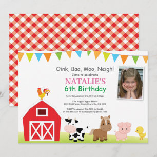 Boerderij Birthday Invitation Barnyard Party Kaart