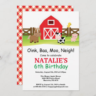 Boerderij Birthday Invitation Barnyard Party Kaart
