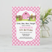 Boerderij Birthday Invitation Barnyard Party Kaart (Staand voorkant)