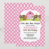 Boerderij Birthday Invitation Barnyard Party Kaart (Voorkant / Achterkant)