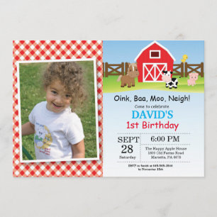 Boerderij Birthday Invitation Barnyard Party Kaart