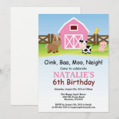 Boerderij Birthday Invitation Barnyard Party Kaart (Voorkant / Achterkant)