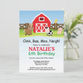 Boerderij Birthday Invitation Barnyard Party Kaart (Staand voorkant)