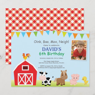 Boerderij Birthday Invitation Barnyard Party Kaart