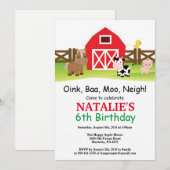 Boerderij Birthday Invitation Barnyard Party Kaart (Voorkant / Achterkant)