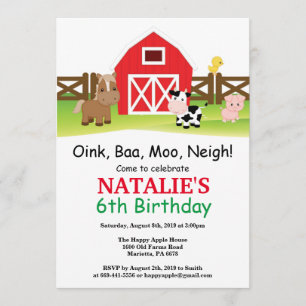 Boerderij Birthday Invitation Barnyard Party Kaart