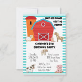 Boerderij Birthday Party Invitation Kaart (Voorkant)