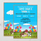 Boerderij Birthday Party Invitation Kaart (Voorkant / Achterkant)