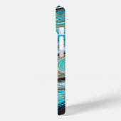 boerderij blauwgroen blauw Woodgrain turquoise swi Case-Mate iPhone Case (Achterkant / Links)