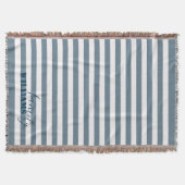 Boerderij Blauwgroen Stripes Gooi Deken (Voorkant)
