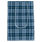 Boerderij Blue Gingham Plaid Christmas Medium Cadeauzakje (Achterkant)