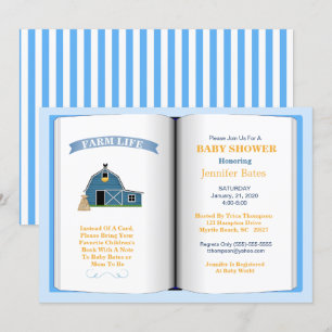 Boerderij Boek Thema Baby shower Uitnodiging