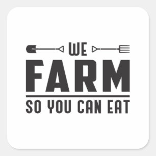 Boerderij Boer Landbouw Kip Cadeau Idee Vierkante Sticker