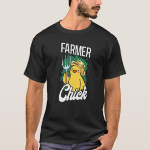Boerderij Boer Meisje Kippenboer Kuiken T-shirt