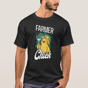 Boerderij Boer Meisje Kippenboer Kuiken T-shirt