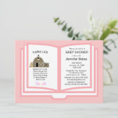 Boerderij Book Theme Baby Girl Shower Kaart (Staand voorkant)