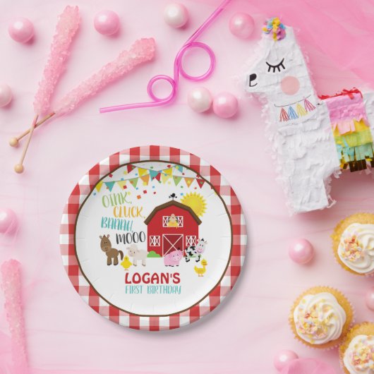 Boerderij Bord op jaarpapier - wit (Feest)