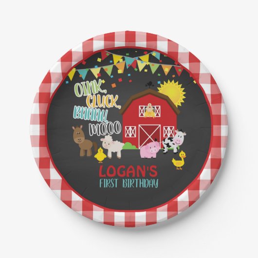 Boerderij Bord vogelpapier (Voorkant)