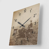 Boerderij Boy & Antiek Tractor Brown Vierkante Klok (Hoek)