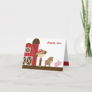 Boerderij Boy Note-Kaart Bedankkaart