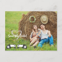 Boerderij Bruiloft Save the Date Briefkaart: Volle