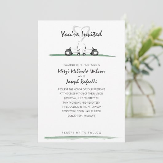 Boerderij bruiloft uitnodiging — Classic Style (Staand voorkant)