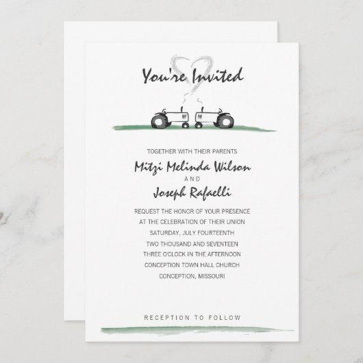 Boerderij bruiloft uitnodiging — Classic Style (Voorkant / Achterkant)