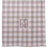Boerderij Buffalo Check Plaid Beige Monogram Douchegordijn (Voorkant)