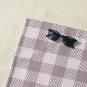Boerderij Buffalo Check Plaid Beige Monogram Strandlaken (In situ)