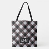 Boerderij Buffalo Plaid Check 3 Letter Monogram Draagtas (Voorkant)