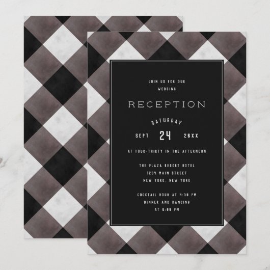 Boerderij Buffalo Plaid Check bruiloft receptie Kaart (Voorkant / Achterkant)