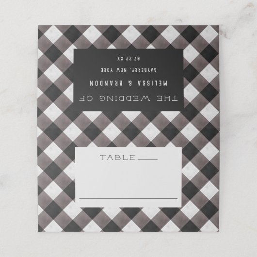 Boerderij Buffalo Plaid Check Trouwtafel Nummer (Buitenkant ongevouwen)